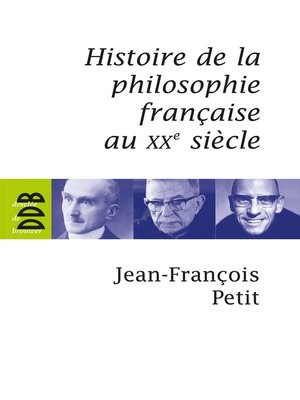 cover image of Histoire de la philosophie française au XXe siècle